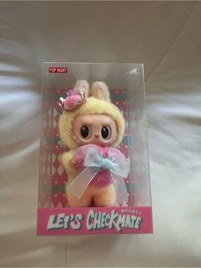 Let's Checkmate Plush Bunny in Yellow & Pink